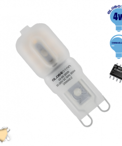 Λάμπα LED G9 4W 230V 350lm 320° Θερμό Λευκό 3000k Dimmable GloboStar 07431