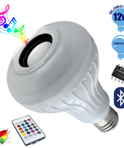 Λάμπα LED E27 PAR30 12W 230V 1080lm 260° Bluetooth με Ηχείο και Ασύρματο Χειριστήριο RGBW GloboStar 06630