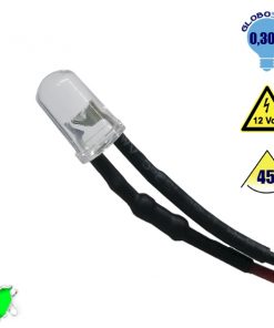 10 Τεμάχια x Δίοδος LED 5mm 45° 12V με Καλώδιο 20cm Πράσινο GloboStar 33367