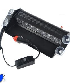 Φώτα Αστυνομίας STROBO για Παρμπρίζ Αυτοκινήτου με Βεντούζες Στήριξης 8 LED 10-30V Μπλε GloboStar 77663