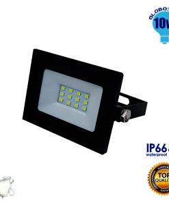 Προβολέας LED Slim Pad 10W 230v 950lm 120° Αδιάβροχος IP66 Φυσικό Λευκό 4500k GloboStar 11112