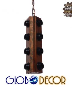 GloboStar® MORGAN 01102 Vintage Industrial Κρεμαστό Φωτιστικό Οροφής Πολύφωτο Καφέ Σκουριά Μεταλλικό Φ14 x Y43cm