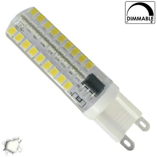 Λάμπα LED G9 72 SMD 2835 Σιλικόνης 5.5W 230V 530lm 320° Ψυχρό Λευκό 6000k Dimmable GloboStar 99378