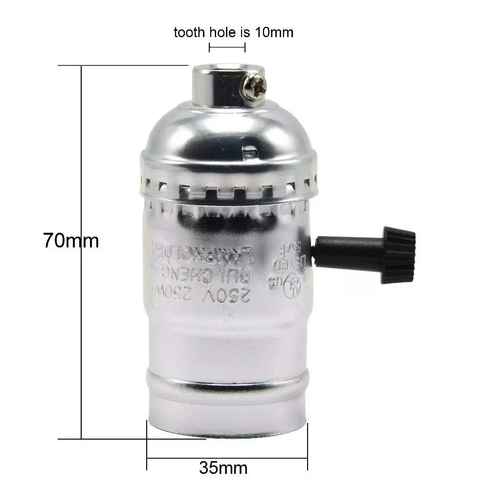 Vintage Industrial Retro E27 Μαύρο Ντουί με Διακόπτη DIY GloboStar 90015 - Image 3