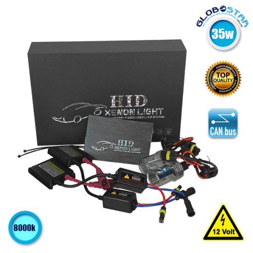 Σετ Φωτισμού Xenon 35 Watt HB3 9005 Slim Ballast 8000k GloboStar 62251