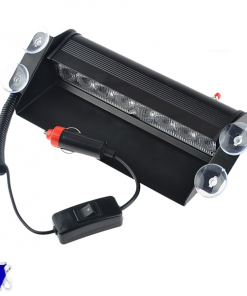 Φώτα Αστυνομίας STROBO για Παρμπρίζ Αυτοκινήτου με Βεντούζες Στήριξης 8 LED 10-30V Μπλε & Κόκκινο GloboStar 77661