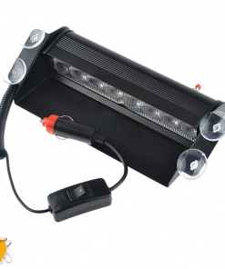 Φώτα Οδικής Βοήθειας STROBO για Παρμπρίζ Αυτοκινήτου με Βεντούζες Στήριξης 8 LED 10-30V Πορτοκαλί GloboStar 77662