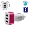 Φορτιστής Αναπτήρα Αυτοκινήτου 3 x USB Φούξια GloboStar 69994
