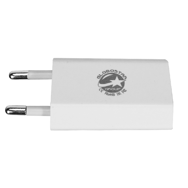 Φορτιστής USB 1 Θέσης Wall Adapter 1A 5V DC Λευκός GloboStar 69995 3 Φορτιστής USB 1 Θέσης Wall Adapter 1A 5V DC Λευκός GloboStar 69995 - Image 2