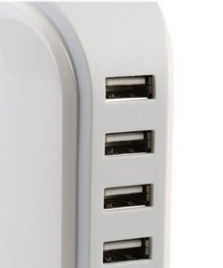 Επιτραπέζιος Φορτιστής USB 5 Θέσεων 6A 30 Watt 5V DC Λευκός GloboStar 69999 13 69999 008