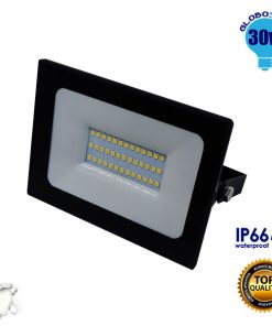 Προβολέας LED Slim Pad 30W 230v 2850lm 120° Αδιάβροχος IP66 Φυσικό Λευκό 4500k GloboStar 11115