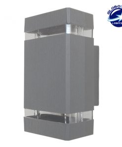 Φωτιστικό Τοίχου Quatro Ασημί Αλουμινίου Αδιάβροχο IP65 Up / Down Gu10 GloboStar 90066