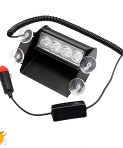 Φώτα Οδικής Βοήθειας STROBO για Παρμπρίζ Αυτοκινήτου με Βεντούζες Στήριξης 4 LED 10-30V Πορτοκαλί GloboStar 88978