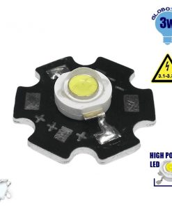 Υψηλής Ισχύος Star LED High Power 3W 3.2V Ψυχρό Λευκό 6000k GloboStar 66830