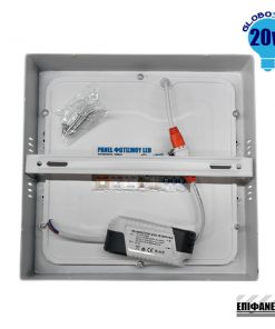 Πάνελ PL LED Οροφής Εξωτερικό Τετράγωνο 20W 230v 1870lm 180° Φυσικό Λευκό 4500k GloboStar 01888 9 74db45 globostar pl 20w surface square back