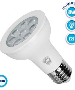Λάμπα LED E27 PAR20 Σποτ 8W 230V 790lm 90° Ψυχρό Λευκό 6000k GloboStar 75515