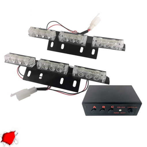 Εξωτερικά Φώτα Πυροσβεστικής STROBO LED 2x3 18W 10-30V IP65 Αδιάβροχα Κόκκινο GloboStar 88983