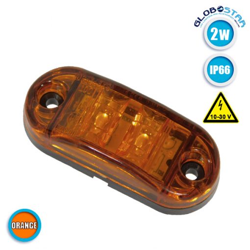 Πλευρικό LED Όγκου - Flash 10-30 Volt Πορτοκαλί GloboStar 77488
