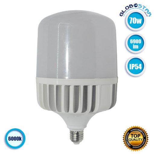 Λάμπα LED E27 High Bay 70W 230V 6900lm 260° Αδιάβροχη IP54 Ψυχρό Λευκό 6000k GloboStar 78009