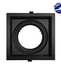 Χωνευτή Τετράγωνη Μονή Βάση για Spot AR111 Μαύρη Κινούμενη σε 2 άξονες GloboStar 90087