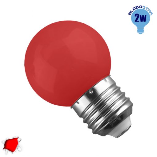 Λάμπα LED E27 G45 Mini Γλόμπος 2W 230V 260° Κόκκινο GloboStar 64004