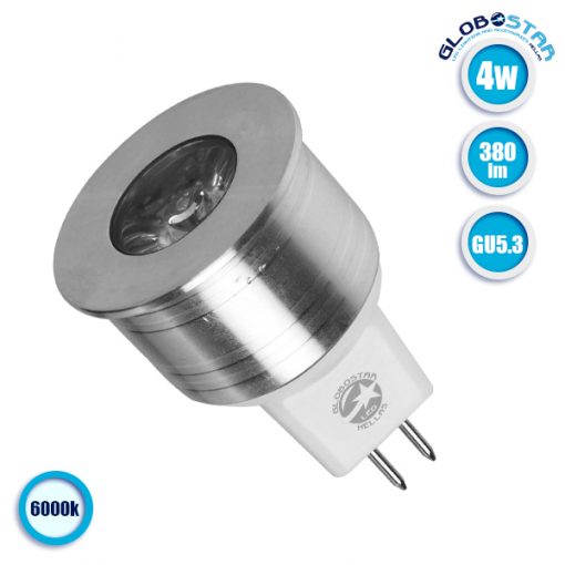Λάμπα LED Σποτ MR11 GU5.3 4W 10V-30V 380lm 35° Ψυχρό Λευκό 6000k GloboStar 88959