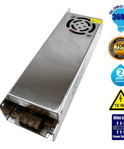 LED Τροφοδοτικό Slim Series DC 360W 12V 30 Ampere IP20 GloboStar 03005