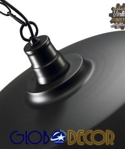 GloboStar® BARN 01048 Vintage Industrial Κρεμαστό Φωτιστικό Οροφής Μονόφωτο Μαύρο Μεταλλικό Καμπάνα Φ46 x Y25cm 15 8e1442 01048 2