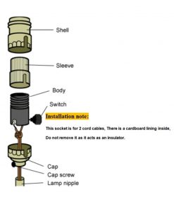 Alternative view of Vintage Industrial Retro E27 Ασημί Ντουί με Διακόπτη DIY GloboStar 90017
