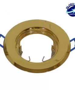 Χωνευτή Στρογγυλή Βάση για Spot Φ83,5 Χρυσή Σταθερή GloboStar 90032