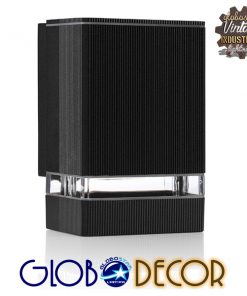 Alternative view of Φωτιστικό Τοίχου Quatro Μαύρο Ματ Αλουμινίου Αδιάβροχο IP65 Down Gu10 GloboStar 90045