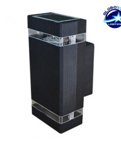 Φωτιστικό Τοίχου Quatro Μαύρο Ματ Αλουμινίου Αδιάβροχο IP65 Up / Down Gu10 GloboStar 90046 12 90046