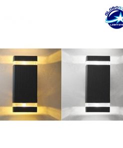 Φωτιστικό Τοίχου Quatro Μαύρο Ματ Αλουμινίου Αδιάβροχο IP65 Up / Down Gu10 GloboStar 90046 13 90046 1