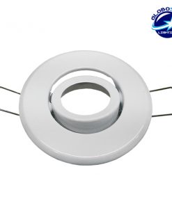 Χωνευτή Στρογγυλή Βάση για Spot MR11 Φ65 Λευκή Κινούμενη GloboStar 90068