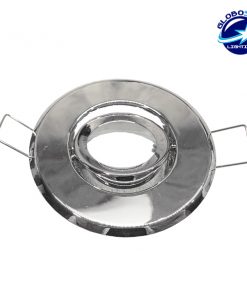 Χωνευτή Στρογγυλή Βάση για Spot MR11 Φ65 Χρώμιο Κινούμενη GloboStar 90069