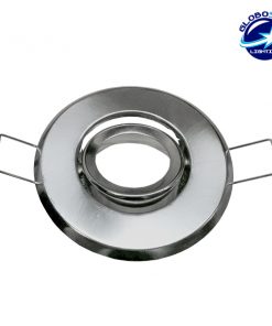 Χωνευτή Στρογγυλή Βάση για Spot MR11 Φ65 Νίκελ Ματ Κινούμενη GloboStar 90070