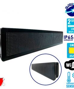 Αδιάβροχη Κυλιόμενη Επιγραφή SMD LED 230V USB & WiFi Κόκκινη Διπλής Όψης 100x20cm GloboStar 90101