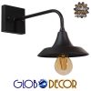 GloboStar® PHIA 01122 Vintage Industrial Φωτιστικό Τοίχου Απλίκα Μονόφωτο Μαύρο Μεταλλικό Καμπάνα Φ17 x Μ27 x Π17 x Υ20.5cm