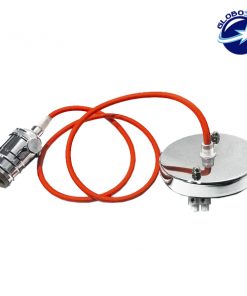 Κρεμαστό Φωτιστικό με Υφασμάτινο Πορτοκαλί Καλώδιο και Νίκελ Ντουί  Ε27 GloboStar 90002