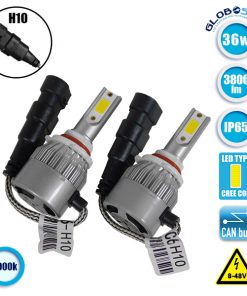LED HID Kit H10 36 Watt 8-48 Volt DC 3800 Lumen 6000k C6 Economy Line GloboStar 06669