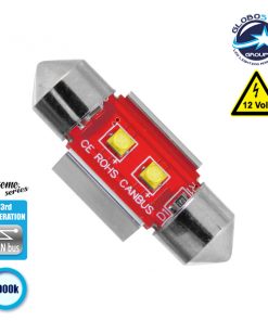 Σωληνωτός LED 31mm Can Bus με 3 CREE LED Ψυχρό Λευκό GloboStar 40169