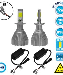 LED HID Kit H3 36 Watt 9-36 Volt DC 3600 Lumen 6000k C6 Economy Line GloboStar 06661