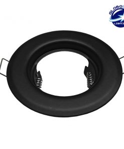 Χωνευτή Στρογγυλή Βάση για Spot Φ83 Μαύρη Σταθερή GloboStar 90037