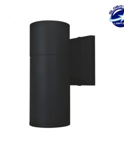 Φωτιστικό Τοίχου Wally Μαύρο Αλουμινίου Αδιάβροχο IP65 Down Gu10 GloboStar 90061