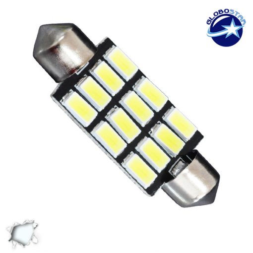 Σωληνωτός LED PCB 42mm με 12 SMD 5630 Samsung Chip Λευκό 6000k GloboStar 40182