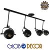 GloboStar® CANNES 01082 Μοντέρνο Φωτιστικό Οροφής Πολύφωτο Μαύρο Μεταλλικό Ράγα Μ108 x Π12 x Υ48cm