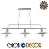 GloboStar® REGAL 01010 Vintage Industrial Φωτιστικό Οροφής Τρίφωτο Λευκό Μεταλλικό Ράγα Μ113 x Π26 x Υ85cm