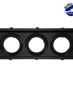 Χωνευτή Τετράγωνη Τριπλή Βάση για Spot AR111 Μαύρη Κινούμενη σε 2 άξονες GloboStar 90089