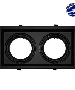 Χωνευτή Τετράγωνη Διπλή Βάση για Spot AR111 Μαύρη Κινούμενη σε 2 άξονες GloboStar 90088