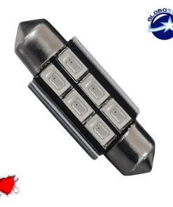Σωληνωτός LED 39mm Can Bus με 6 SMD 5630 Κόκκινο GloboStar 40161